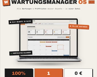 Hausverwaltung Wartungsmanager Pro / Immobilien, Dienstleister, Hausmeister & Wartungsplanung / Nutzbar sin conexión