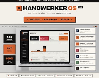 Handwerker OS – All-in-One-Software | E-Rechnungen, XRechnung-Export, Aufmaß, Stundenzettel & Kundenverwaltung | Offline nutzbar