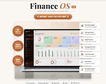 Personal Finance OS Pro (ING) / Herramienta integral de presupuesto y gestión financiera / Seguimiento de ahorros y deudas, panel de control de patrimonio neto