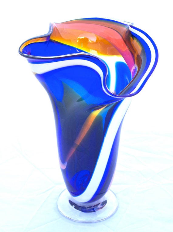 Items similar to glass art vase on Etsy