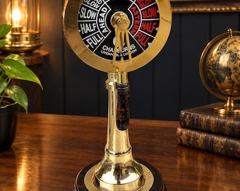 18 Inch Vintage Brass & Wood Engine Order Telegraph Nautical Ship Telegraph Maritime Decor