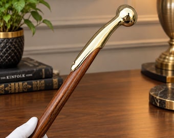 Solid Brass Handle Walking Cane – Handcrafted Wooden Stick, Vintage Gift