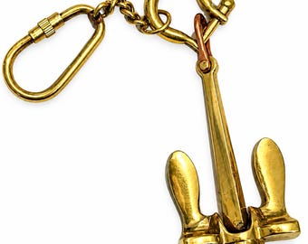 Solid Brass Anchor Keychain | Nautical Maritime Gift  (45 Pieces)