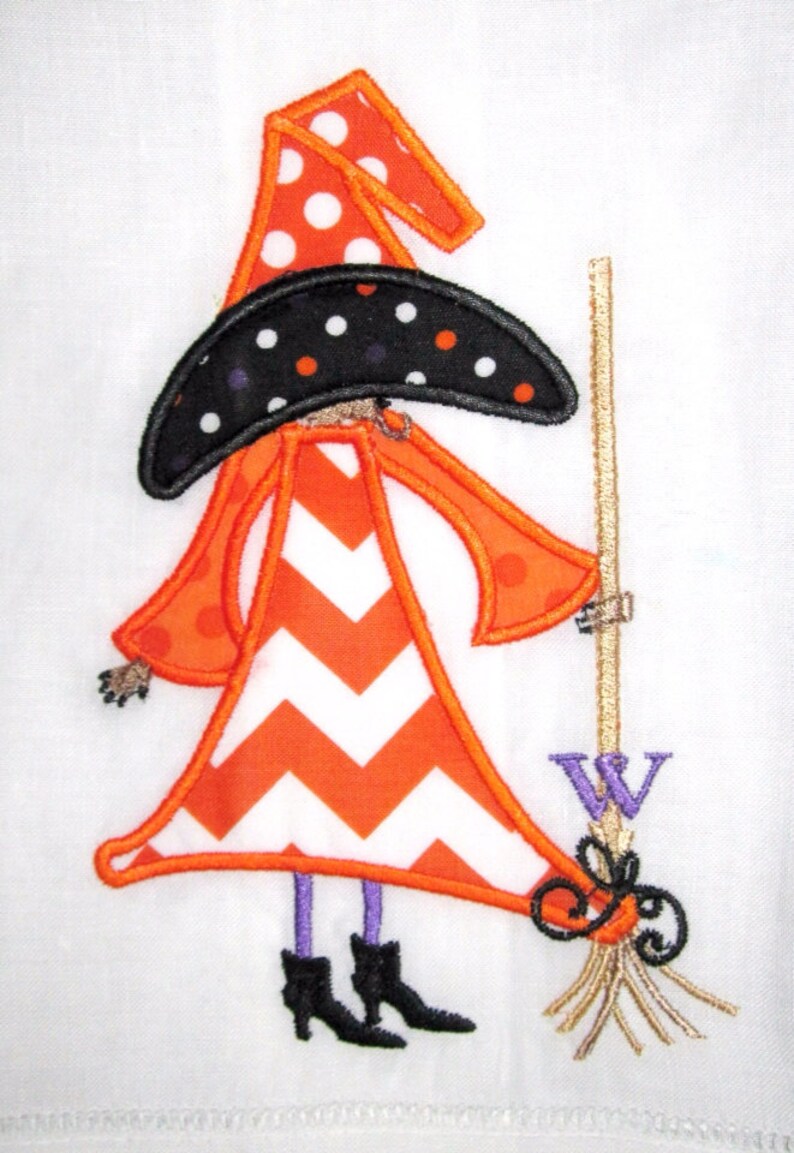 Halloween Witch Appliqué machine embroidery Diva Witch & Etsy