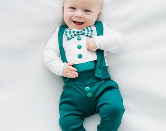 green baby boy outfit