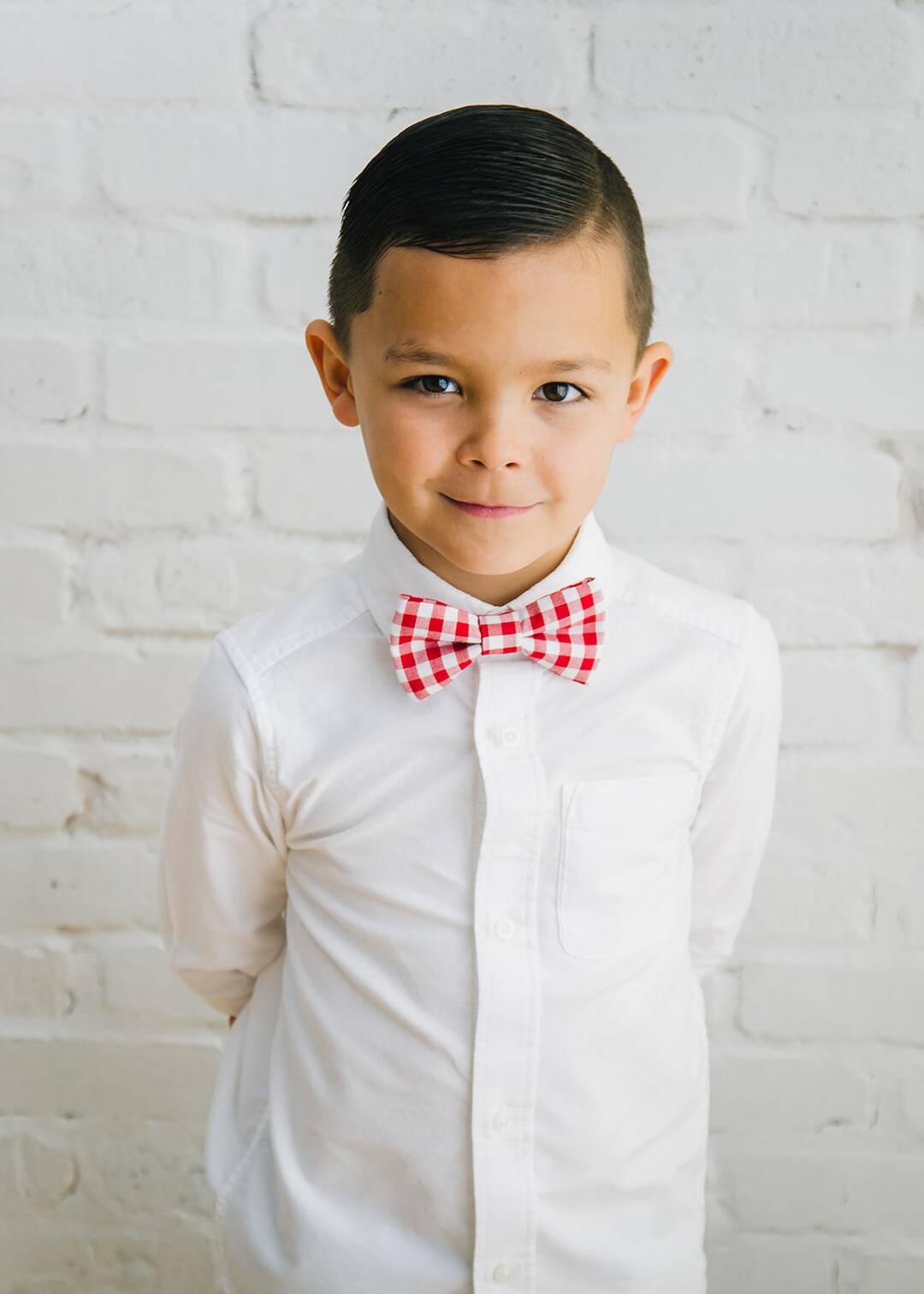 Red Gingham Boy Bow Tie Etsy