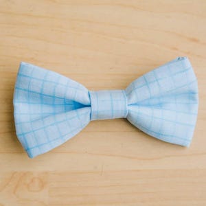 Light Blue Plaid Boy&#39;s Bow Tie