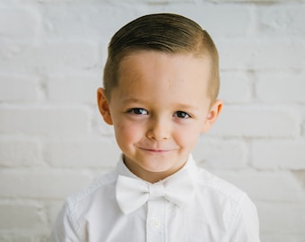 White Satin Boy's Bow Tie