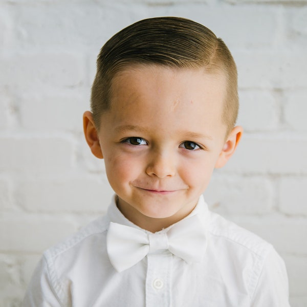 White Satin Boy's Bow Tie