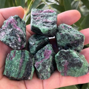 Raw Ruby in Zoisite, Personalized Wooden Box, Anniversary Keepsake for Nature-Loving Couples,K26