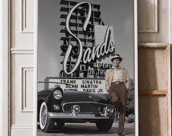 Images and Home Decor, Frank Sinatra at the Sands Hotel Las Vegas Canvas | 1950s Music Wall Art, Posters, Pictures, Paintings, Photos