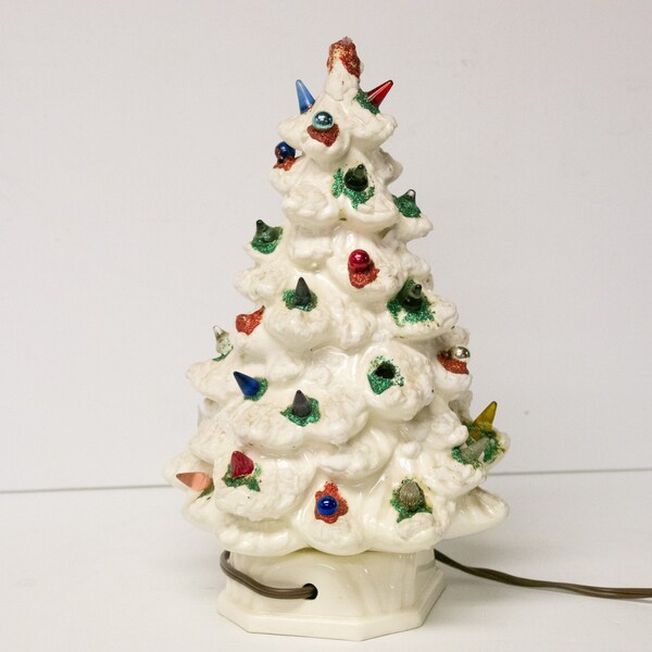 White Ceramic Table Top Tree Etsy