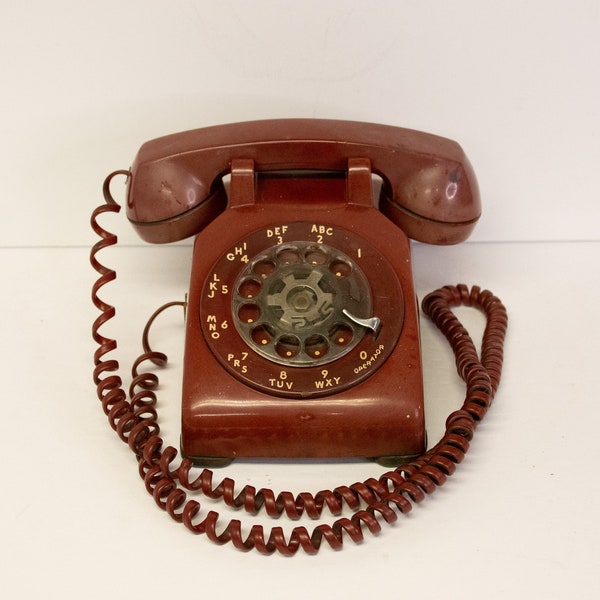 Vintage Retro Western Electric Bell Rotary Dial Desktop Telephone Rare Blood Red Color M500
