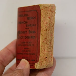Vintage Midget Series Dictionary English French WWII Pocket Vest Soldier Resource Translator Dictionary