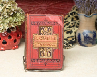 Vintage Scotts Poems Book Red Black and Gold Hardcover