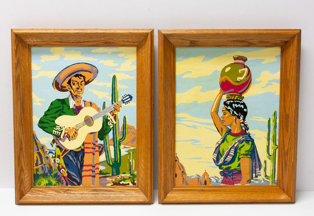 絵画 70s Mexican pair art 絵画 70s Mexican pair art 絵画 70s