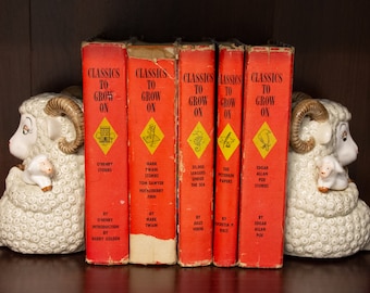 Vintage Hardcover Books 5 Volumes Classics to Grow On Vintage Children's Books Instant Collection