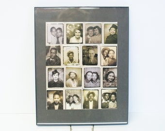 Vintage Collage Black American History Photo Booth Portraits Framed.