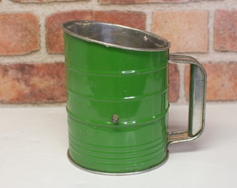 Vintage BROMWELL'S Flour Sifter in Green Paint Just Like Grandma Had