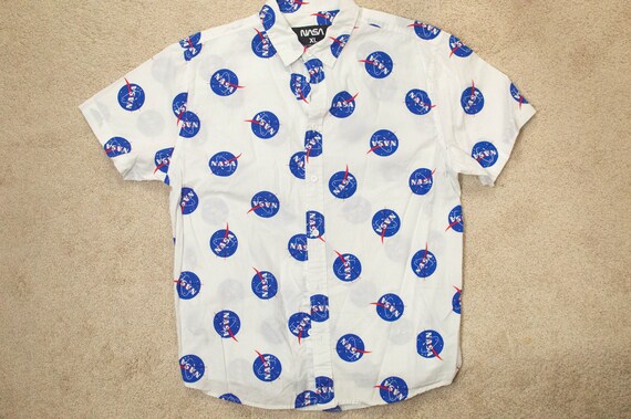 How Cool is This Souvenir Nasa Logo Button up Shirt XL Rare - Etsy