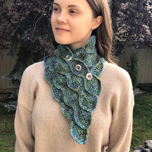 Calming Waves Scarf Crochet Pattern, crochet scarf patterns, modern scarf, crochet patterns, scarf, woman's scarf pattern, scarf pattern image 3