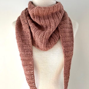 October Easy Crochet Scarf, triangular scarf, easy crochet scarf, crochet pattern in fingering or sock weight yarn, crochet scarf pattern,