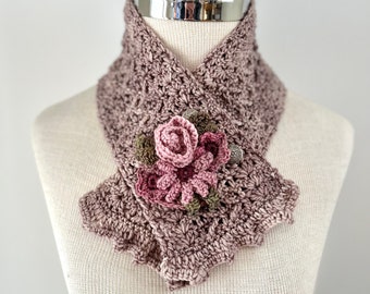 Floral Rose Scarf in beige hand painted merino wool, dusty pink roses and other flowers, unique lace scarf, womens scarf, scarves, scarf,