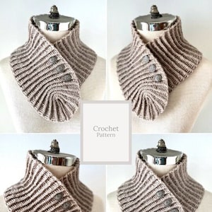 Clermont Ribbed Scarf, Neck Warmer, crochet pattern in fingering or sock weight yarn, ribbed scarf, crochet scarf pattern, scarf pattern,