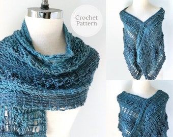 Contemporary Essence Lace Shawl crochet pattern, lace shawl pattern, shawl pattern, scarf pattern, crochet shawl pattern, scarf