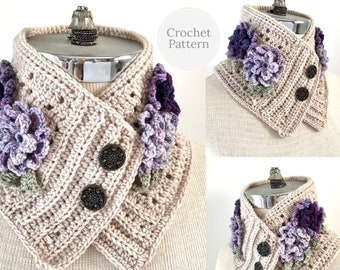 Floral Petunia Lace Scarf crochet pattern, floral scarf crochet pattern, crochet pattern, crochet scarf pattern, scarf pattern for women