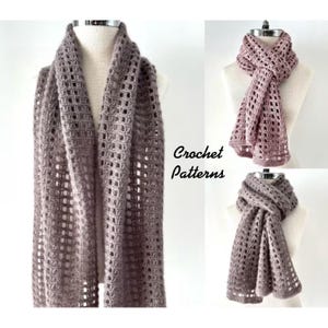 Patrón de crochet para bufanda chal Touch of Lace, chal rectangular, bufanda larga, patrón de chal de crochet, patrón de chal de encaje, bufanda de encaje