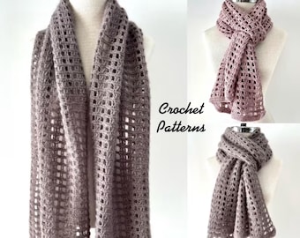 Touch of Lace Shawl Scarf crochet pattern, rectangular shawl, long scarf, crochet shawl pattern, lace shawl pattern, lace scarf
