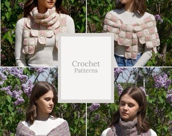 Sweet Squared Sjaal Sjaal haakpatroon, oma vierkante sjaal, oma vierkante sjaal, gehaakte sjaalpatroon, gehaakte sjaalpatroon, sjaal