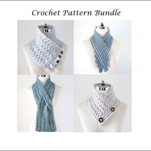 Classic Crochet Scarf patterns, Crochet Scarf Pattern Collection #11, includes 4 scarf patterns, crochet scarf patterns, scarf patterns