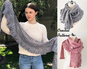 Elegant Lace Shawl Scarf Crochet pattern, scarf crochet pattern, shawl pattern, lace scarf pattern, lace scarf, scarf, crochet pattern