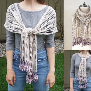 Lavender and Lace Shawl Crochet Pattern, Lavendar and Lace Scarf Pattern, scarf pattern, crochet, crochet pattern, floral lace scarf pattern image 5
