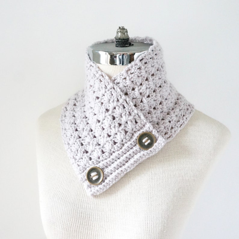 Classic Lace Neck Warmer Scarf crochet pattern in DK weight yarn, lace scarf, crochet lace, crochet scarf pattern, scarf pattern, crochet image 6