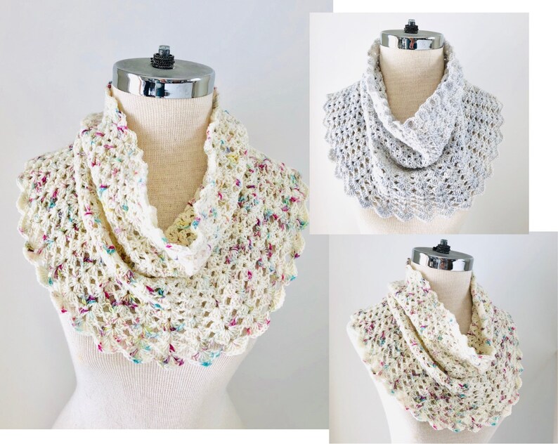 Elegant Lace Cowl Scarf Crochet pattern, lace cowl scarf, scarf crochet pattern, scarf pattern, cowl, lace scarf pattern, lace scarf, scarf image 6