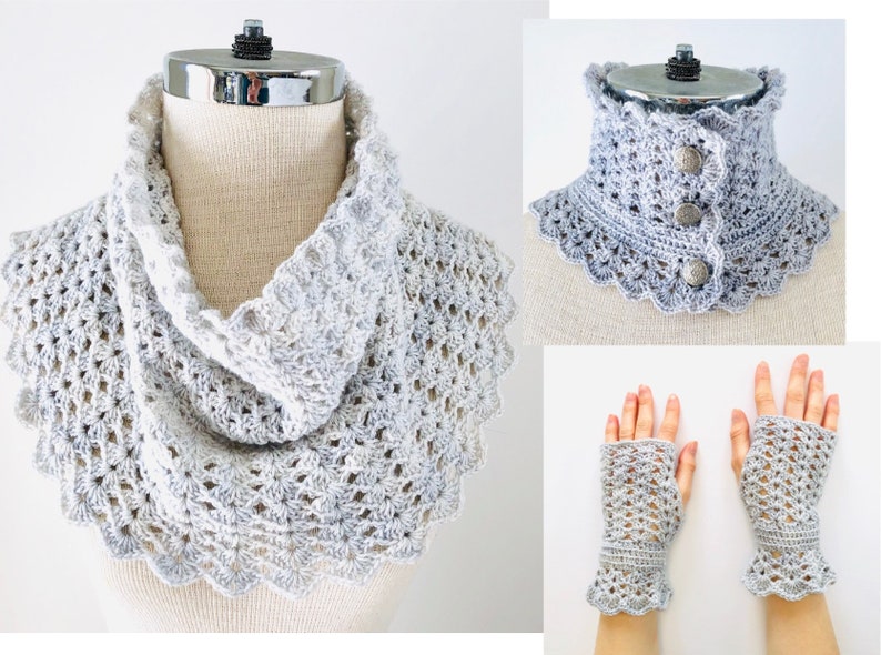 Elegant Lace Cowl Scarf Crochet pattern, lace cowl scarf, scarf crochet pattern, scarf pattern, cowl, lace scarf pattern, lace scarf, scarf image 9