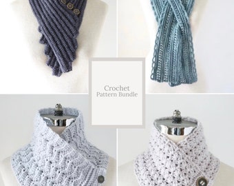 Classic Crochet Scarf patterns, Crochet Scarf Pattern Collection #11, includes 4 scarf patterns, crochet scarf patterns, scarf patterns