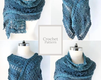 Contemporary Essence Lace Shawl crochet pattern, lace shawl pattern, shawl pattern, scarf pattern, crochet shawl pattern, scarf