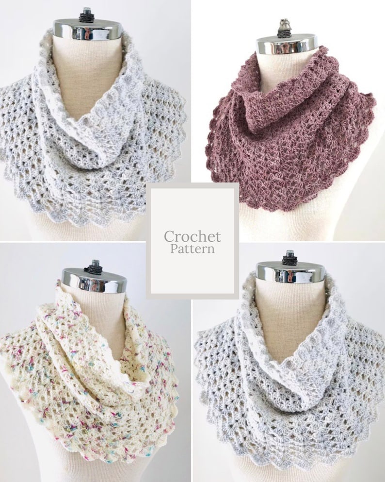 Elegant Lace Cowl Scarf Crochet pattern, lace cowl scarf, scarf crochet pattern, scarf pattern, cowl, lace scarf pattern, lace scarf, scarf image 1