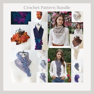 Crochet Pattern Collection #2 Floral Scarves, includes 4 beautiful crochet scarf patterns, scarf, floral scarf, crochet scarf pattern,