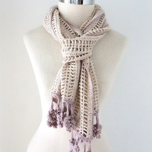 Lavender and Lace Shawl Crochet Pattern, Lavendar and Lace Scarf Pattern, scarf pattern, crochet, crochet pattern, floral lace scarf pattern image 4