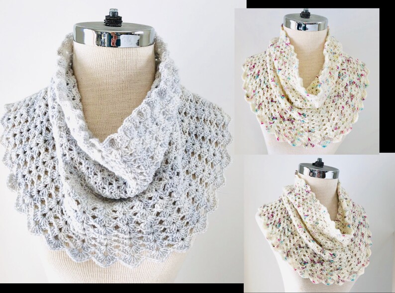 Elegant Lace Cowl Scarf Crochet pattern, lace cowl scarf, scarf crochet pattern, scarf pattern, cowl, lace scarf pattern, lace scarf, scarf image 4