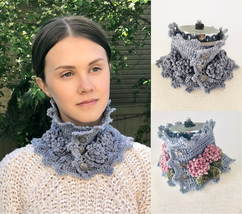 Crochet Pattern Collection 1 Floral Botanical Scarves , includes 4 beautiful crochet scarf patterns, floral scarf, crochet scarf pattern, image 6