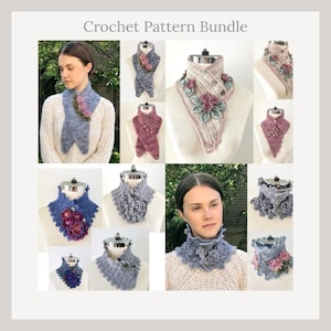 Crochet Pattern Collection #1 Floral Botanical Scarves , includes 4 beautiful crochet scarf patterns, floral scarf, crochet scarf pattern,