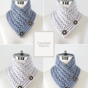 Classic Lace Neck Warmer Scarf crochet pattern in DK weight yarn, lace scarf, crochet lace, crochet scarf pattern, scarf pattern, crochet image 1