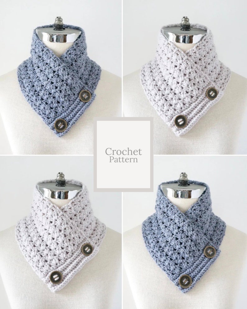 Classic Lace Neck Warmer Scarf crochet pattern in DK weight yarn, lace scarf, crochet lace, crochet scarf pattern, scarf pattern, crochet image 1