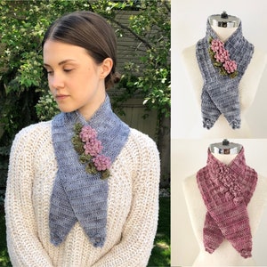 Floral Peony Scarf Crochet pattern, scarf crochet pattern, scarf, crochet, scarf pattern, scarf, crochet pattern, floral scarf pattern